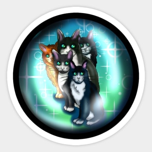 Black and white cats in a crystal ball Sticker